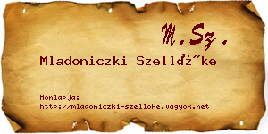 Mladoniczki Szellőke névjegykártya
